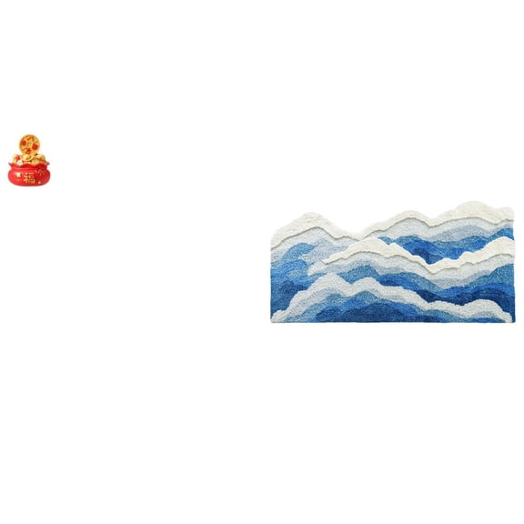 CarpNettore Desktop Sculpture Treasure Basin Statue Feng Shui Rug Bathroom Rug Washable Non Slip Resin Flocking Material Suitable for Gift Giving Home Decor