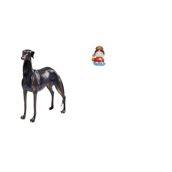 CarpNettore Dog Statue Resin Animal Figurine Home Decor Table Centerpiece Sculpture Desk Figure Mazu Mother Collectible Birthday Gift Sculpture Tabletop Ornament for Living Room Hotel Christmas