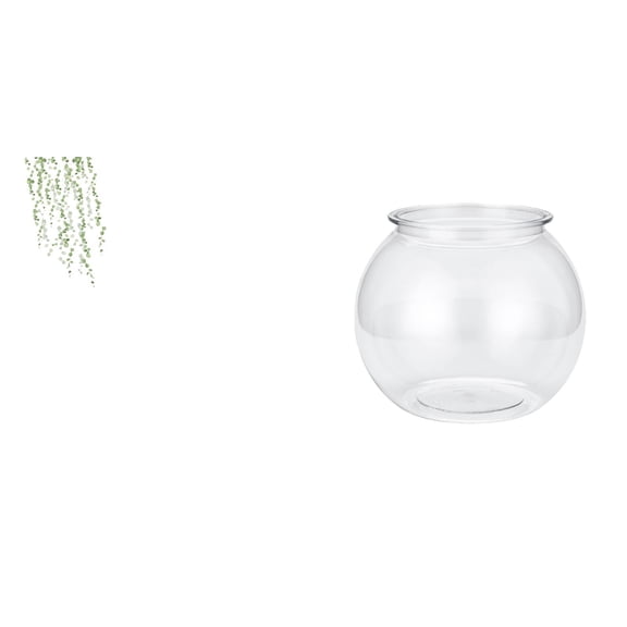 CarpNettore Elegant Green Plant Leaves Wall Art Mural and Transparent Fish Tank Vase for Bedroom Living Room Restroom Sofa Backdrop Decor