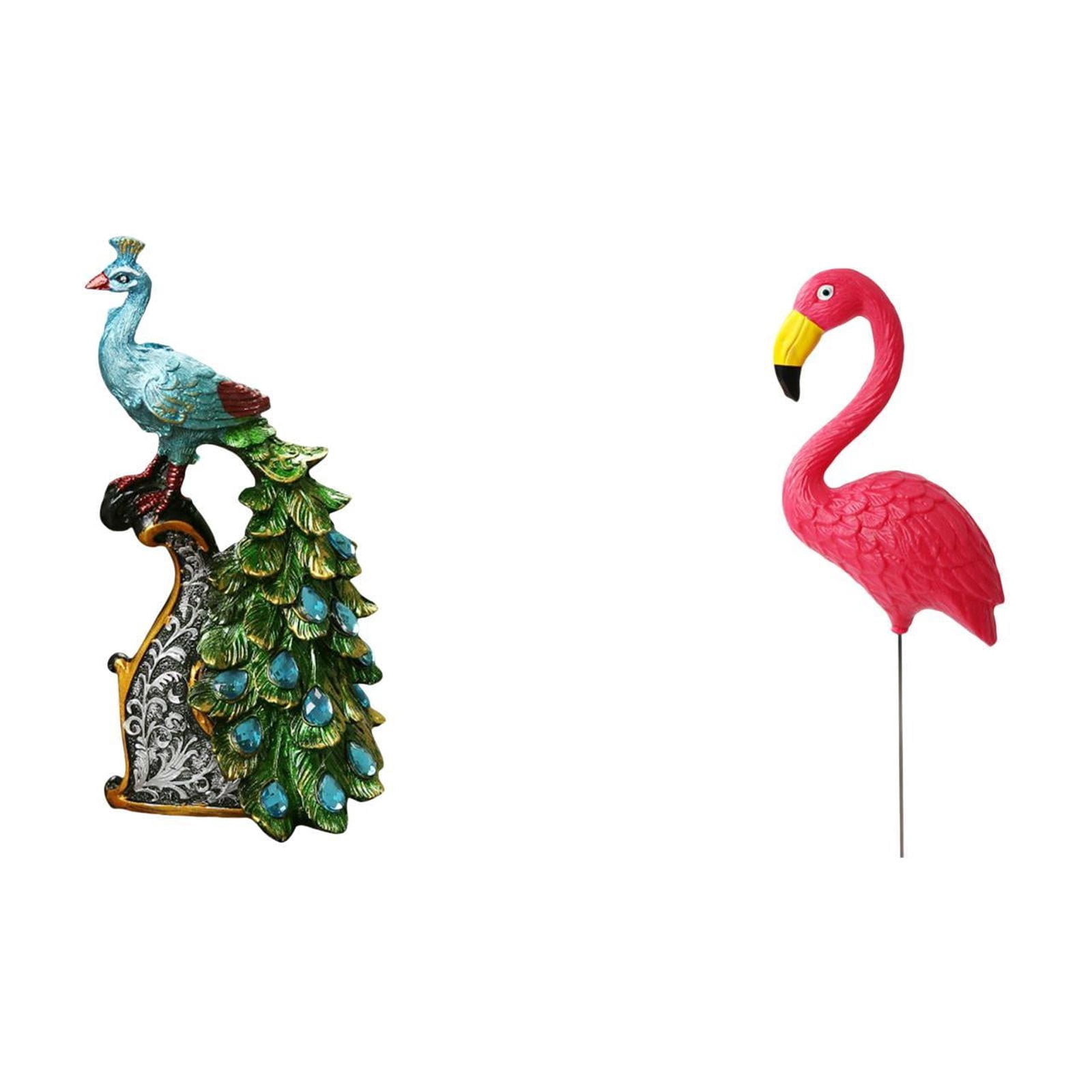 CarpNettore Elegant Peacock Bird Statue Sculpture Collection for Bedroom Office Living Room Bookshelf Home Decoration and Fairy Garden Yard Art Ornament