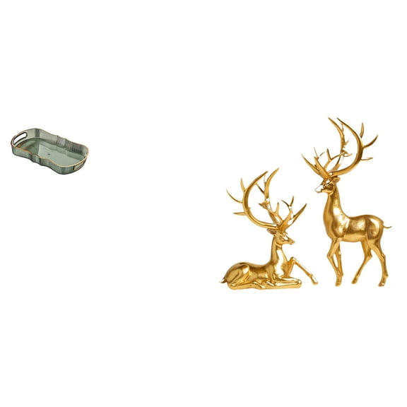 CarpNettore Elegant Resin Deer Food And Vanity Tray for Breakfast, Bathroom, Cafe, And Living Room Countertop Storage And Decoration