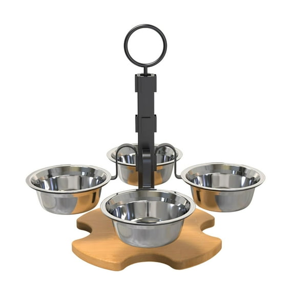 CarpNettore Elevated Cat Bowls Raised Cat Dishes Portable with Stand Pet Feeding Station Pet