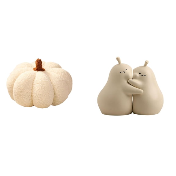 CarpNettore Enchanting Pumpkin Pear Plush Bookend Decorative Pillow for Cozy Bedroom Sofa and Bookshelf Ornament Perfect Halloween Gift Decor