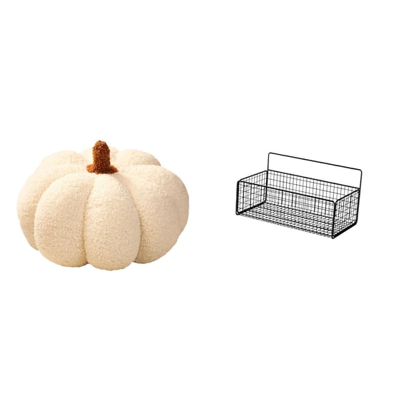 CarpNettore Enchanting Pumpkin Plush Wall Basket Shelves Decorative Sofa Cushion Organizer for Bedroom Living Room Kitchen Bathroom Decor