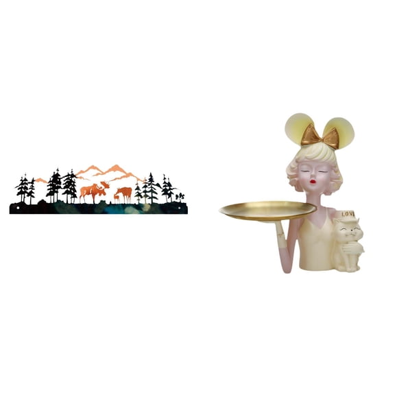 CarpNettore Enchanting Wall Sculpture with Key Storage Tray for Garden Fence Porch And Modern Indoor Decorative Art