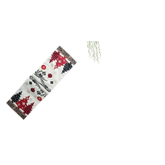 CarpNettore Festive Winter Table Decor with Reusable Christmas Tree Tablecloth and Elegant Green Plant Leaves Wall Decal for Holiday Home Styling