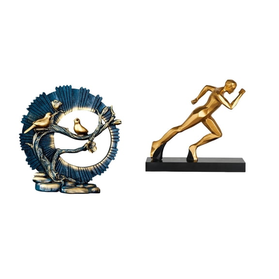 CarpNettore Figurine Craft Knick Knack Resin Runner Statue Modern Abstract Art Sculpture for House Decorations Bookshelf Living Room Entryway Tabletop Indoor Desk