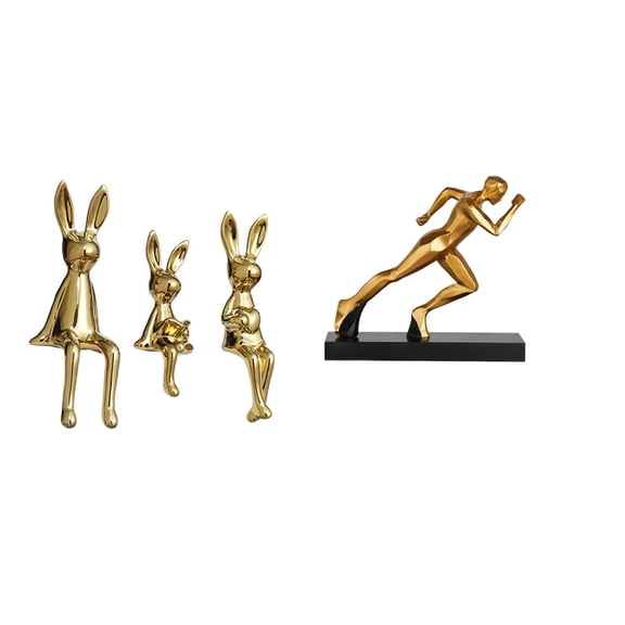 CarpNettore Figurine Sculpture Sitting Statue Runner Statue Character Table Centerpiece Collectible Ceramic Resin Ornament Suitable for Gift Giving Home Decoratio