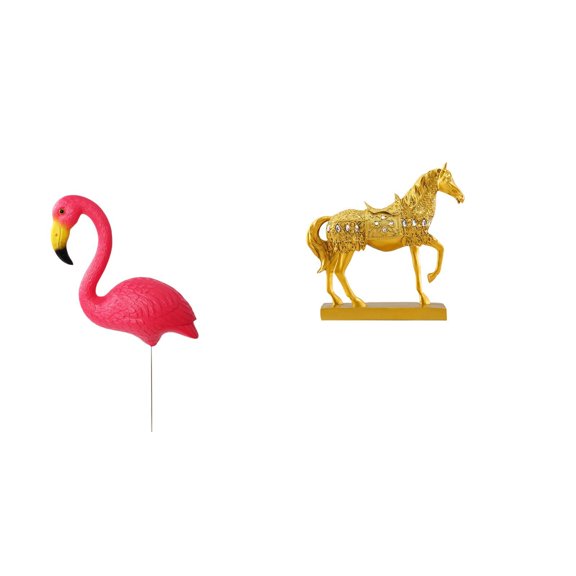 CarpNettore Flamingo Bird Statue Figurine Yard Art Ornament Fairy Garden Accessories Garden Stake Sculpture for Holiday Spring Horse Animal Sculpture Resin Figurines Engraved Home Office Decor
