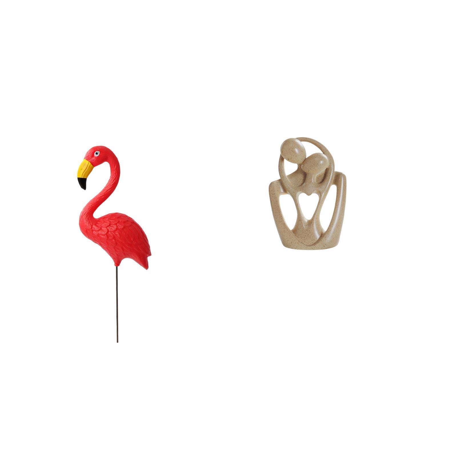 CarpNettore Flamingo Fairy Garden Ornament Sculpture for Spring Holiday Creative Resin Abstract Couple Figurine Yard Art Bookcase Cafe Desktop Decorations Birthday Gift