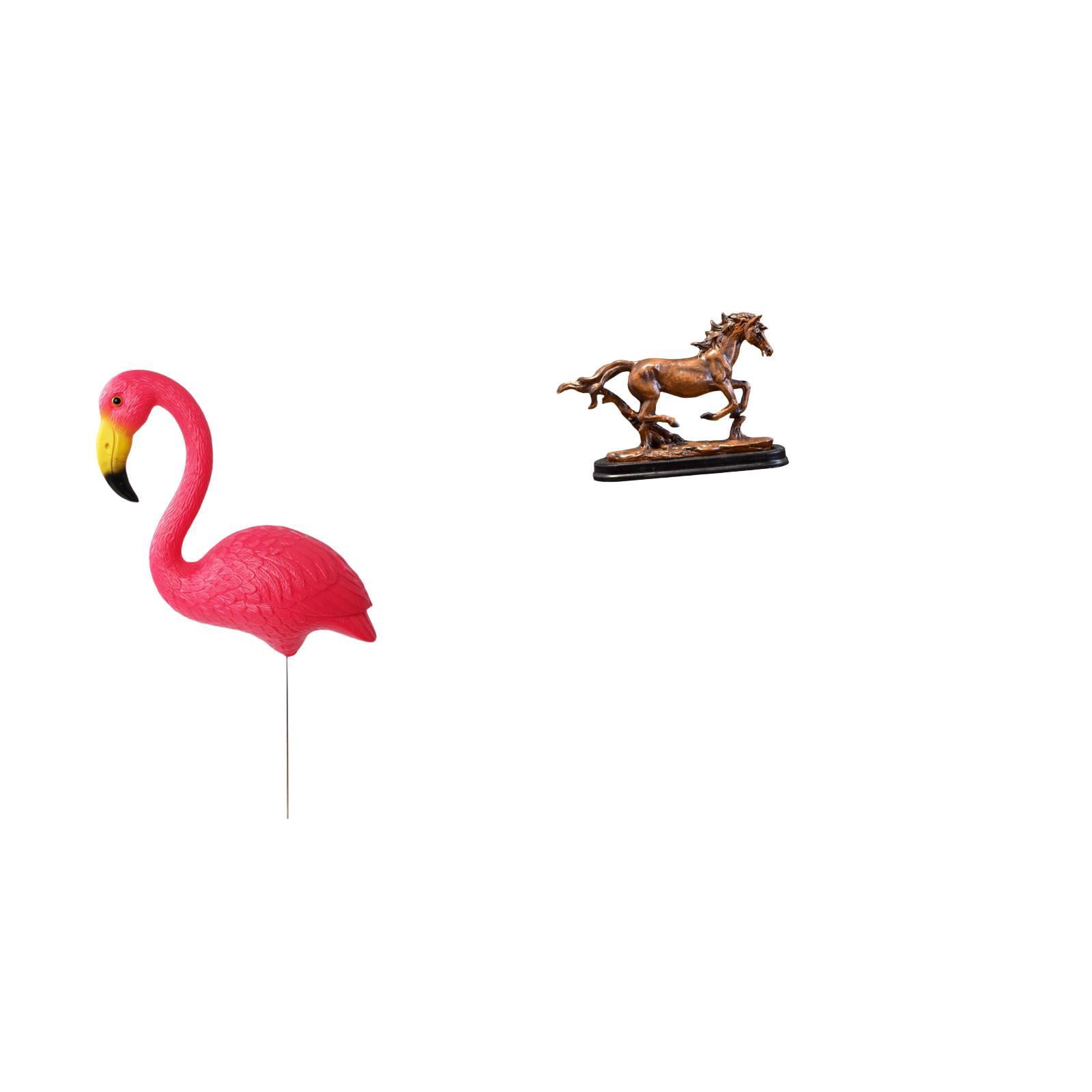CarpNettore Flamingo Horse Garden Sculpture Figurine Ornament for Holiday Spring Desk Decoration Bookcase Living Room Furniture Home Decor Yard Art