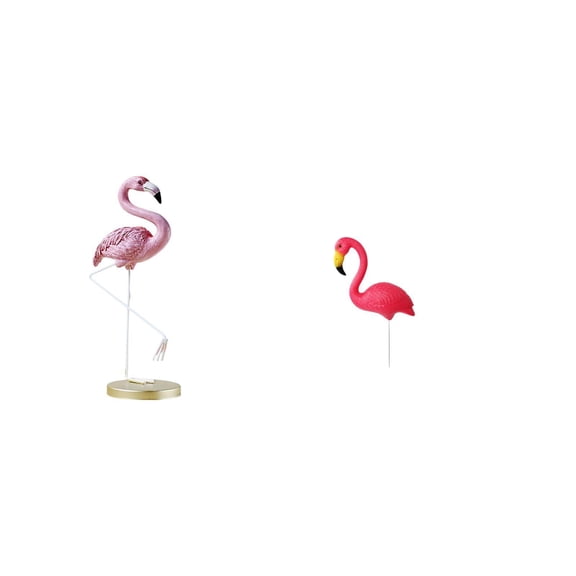 CarpNettore Flamingo Resin Statue Bird Sculpture Home Decor Fireplace Modern Art Garden Figurine with Metal Stand for Yard Pond Flowerbed Bird Statue Figurine Yard Art Ornament Backyard Fairy