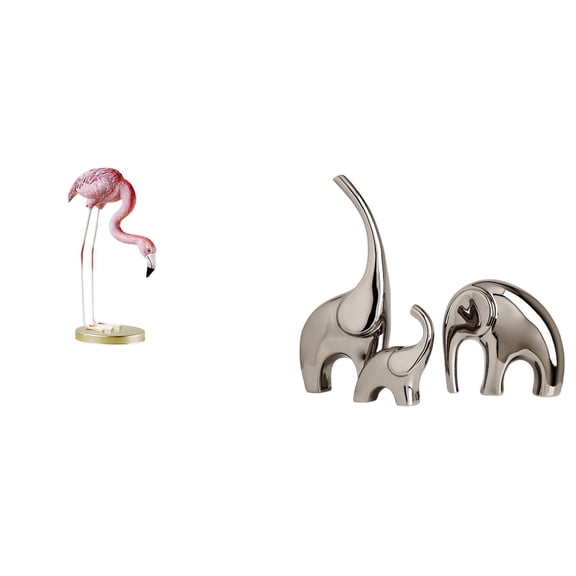 CarpNettore Flamingo Resin Statue Sculpture Outdoor Yard Figurine Decorative Garden Lawn Ornament Elephant Statue Ceramic Elephant Figurines Decor Emboss