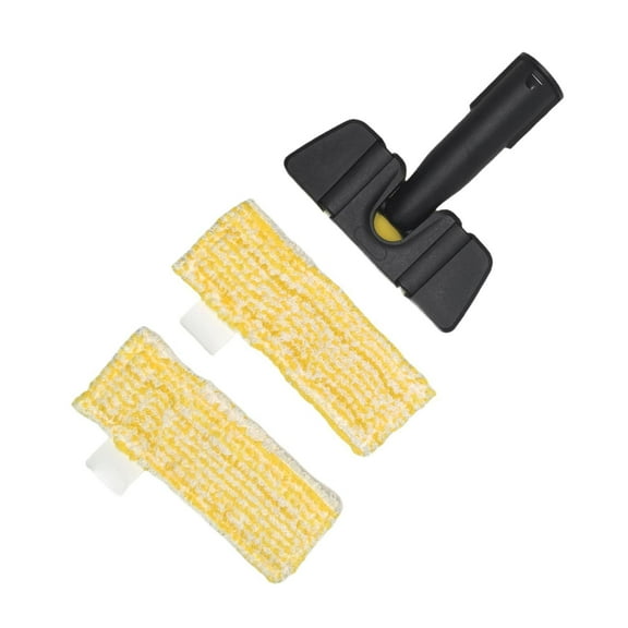 CarpNettore Flexible Mop Head Floor Nozzle Attachment Replacement Steam Cleaner Sweeper Head with 2 Mops Yellow
