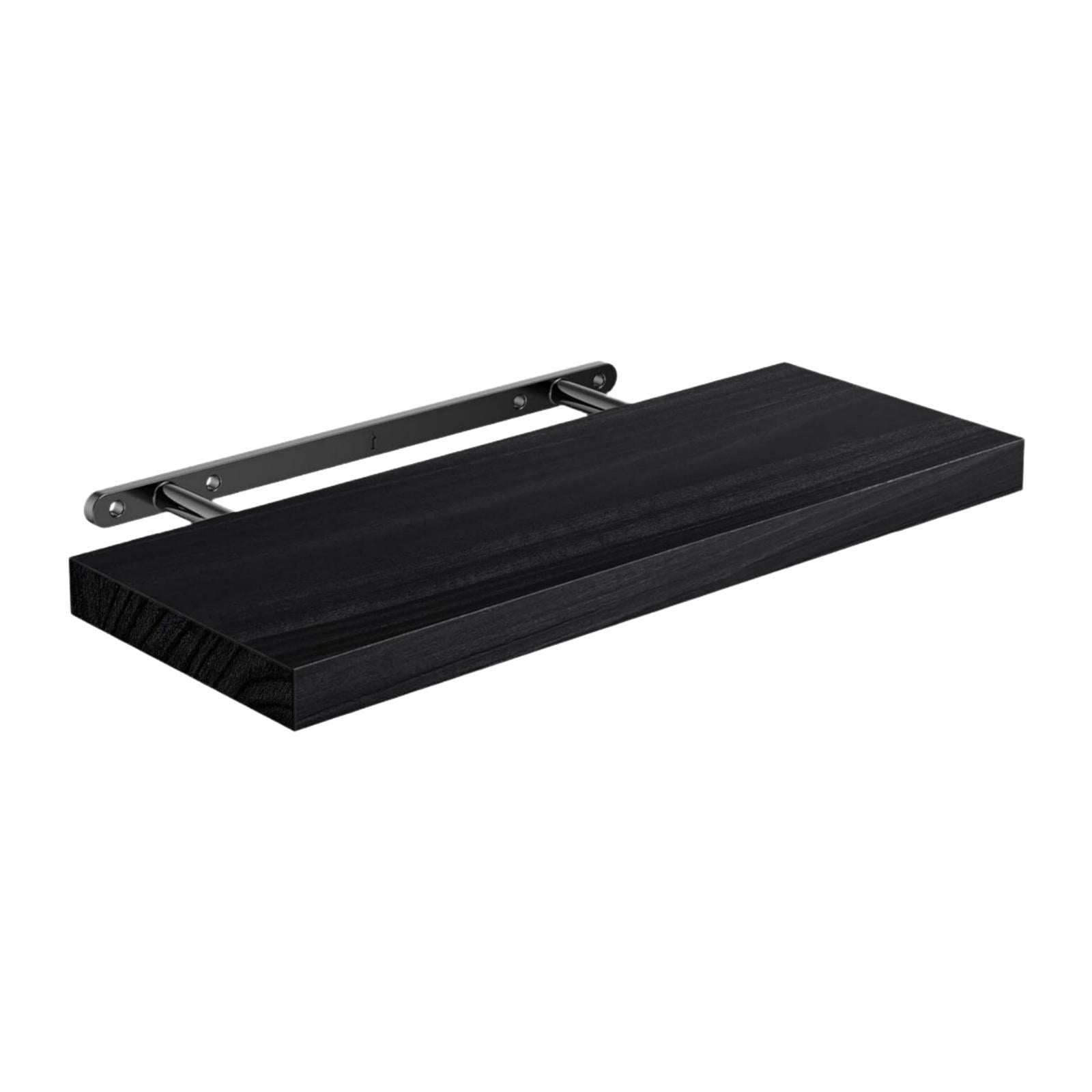 CarpNettore Float Shelf Rustic Hanging Minimalist Wood Wall Shelf with Invisible Bracket for Black