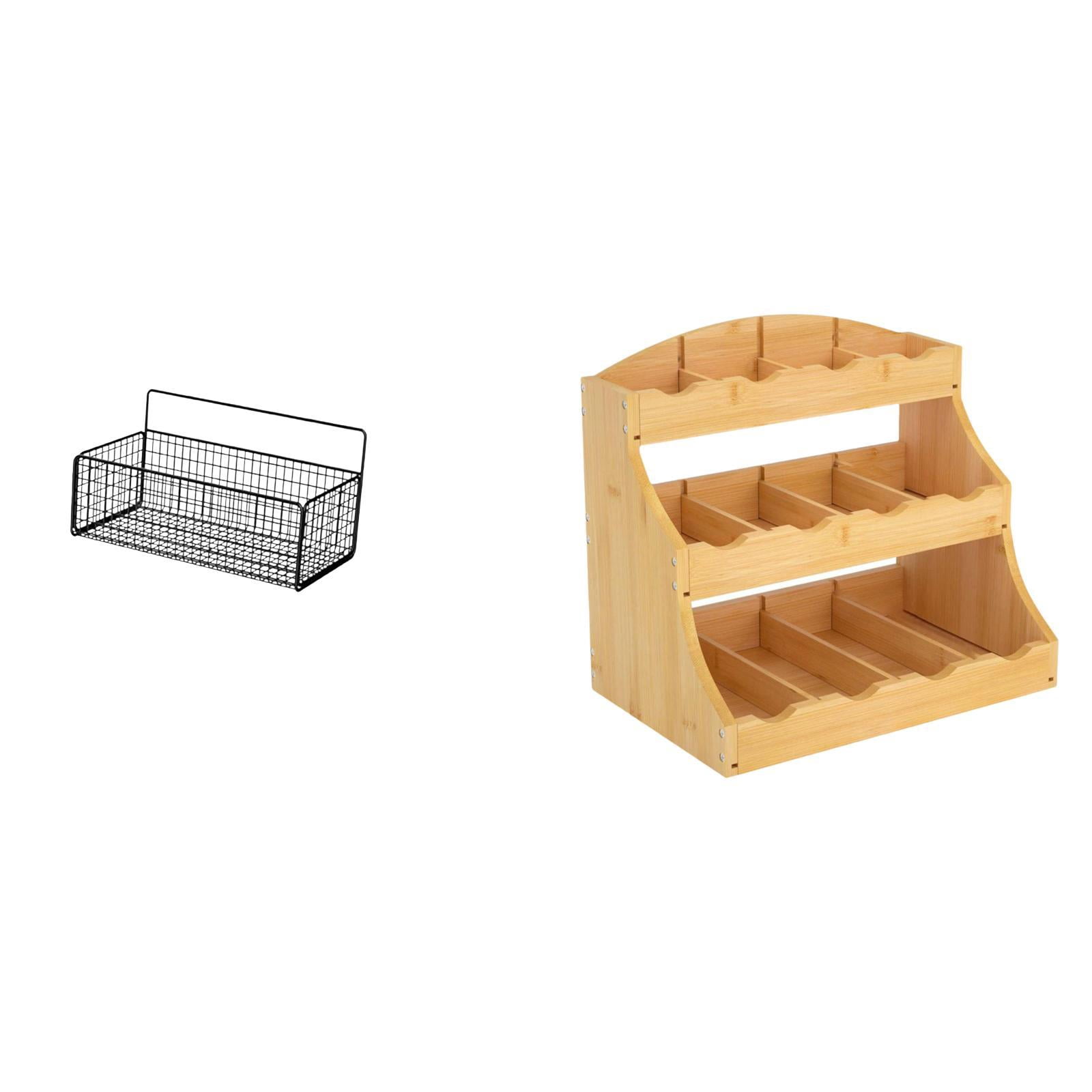 Wall Pod Storage CarpNettore Floating Metal Wall Organizer Basket and Tea Bag Coffee Pod ...