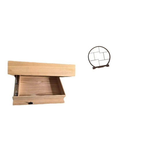 CarpNettore Floating Shelf Wall Mounted Drawer with Compartment Easy Installation Home Decor Storage Organizer Display Rack for Dorm Room Apartment Office and Desktop Cabinets Antique Gift