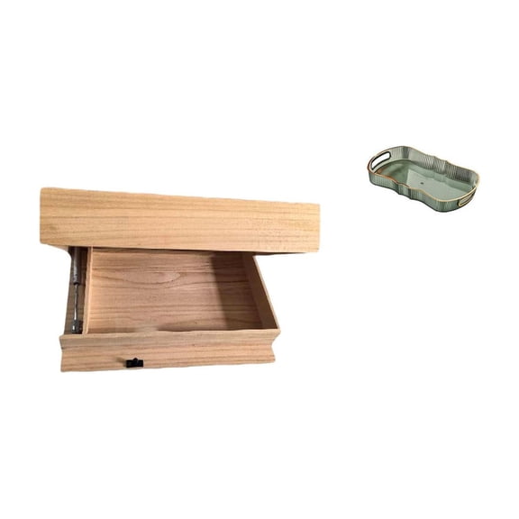 CarpNettore Floating Shelf Wall Mounted Drawer with Compartment for Easy Installation and Home Decor Storage Rack Featuring Food Serving Tray Bathroom Vanity Tray Fruit Tray and Cosmetic