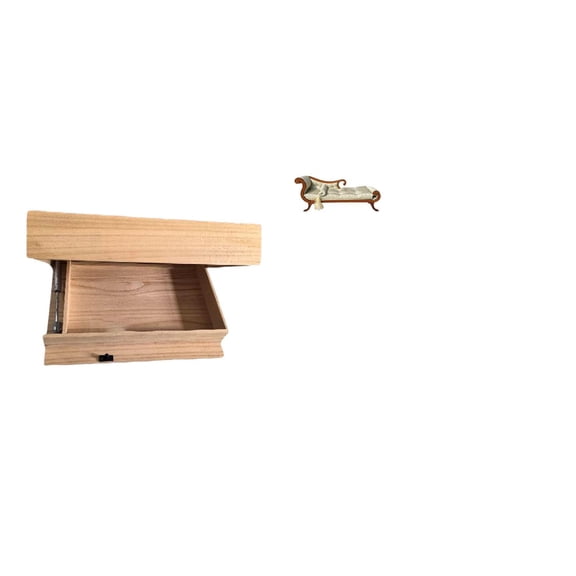CarpNettore Floating Shelf Wall Mounted Drawer with Compartment and Miniature Sofa Model Wooden Sofa Bed DIY Accs Photo Props Mini Bench Chair Lounge for Home Decor Storage Rack Dorm Room