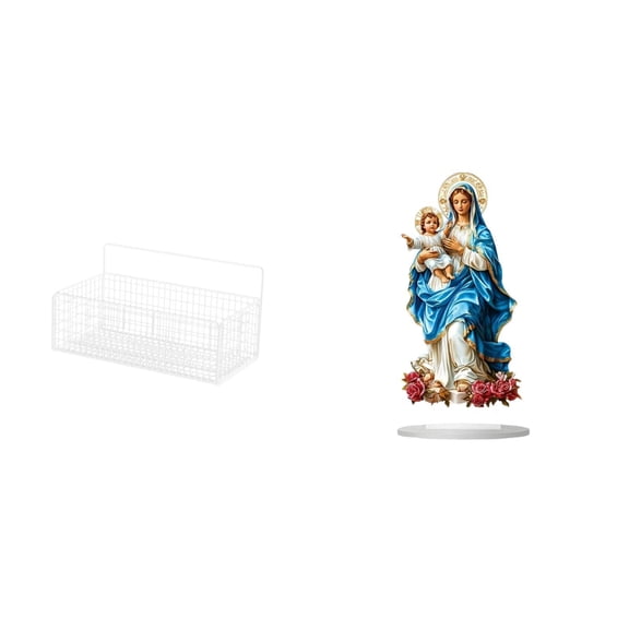 CarpNettore Floating Wire Basket Shelves for Kitchen Bathroom Living Room with Unique Acrylic Desktop Decor Tabletop Ornament Gift Holiday Home