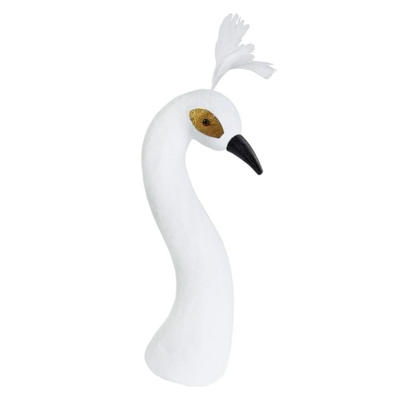 CarpNettore Floral Arrangement Decor Peacock Mannequin Head Desktop Figurine Home Decoration White