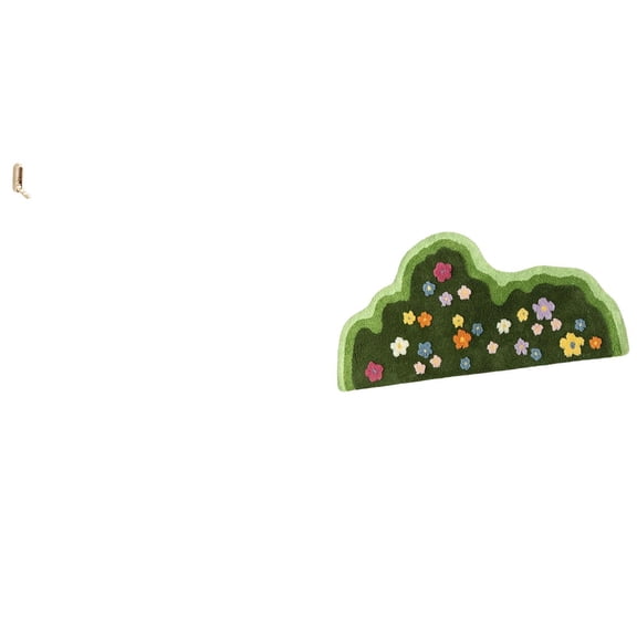 CarpNettore Foldable Wall Hook Organizer for Bathroom Closet with Modern Irregular Non Slip Floor Mat Rug for Living Room Playroom Household Decor