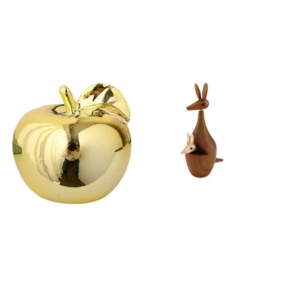 CarpNettore Fruit Animal Sculpture Ceramic Figurine Decoration Collection Craft Delicate Ornament Desktop Statue for Porches Restaurants Offices Party Favor Funny