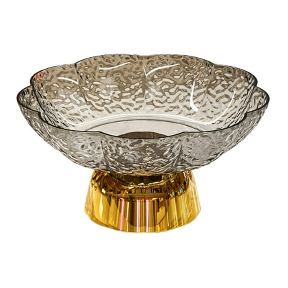 CarpNettore Fruit Bowl Footed Tray Dish Decorative Bowl for Wedding Dining Table Dessert Gray and Gold