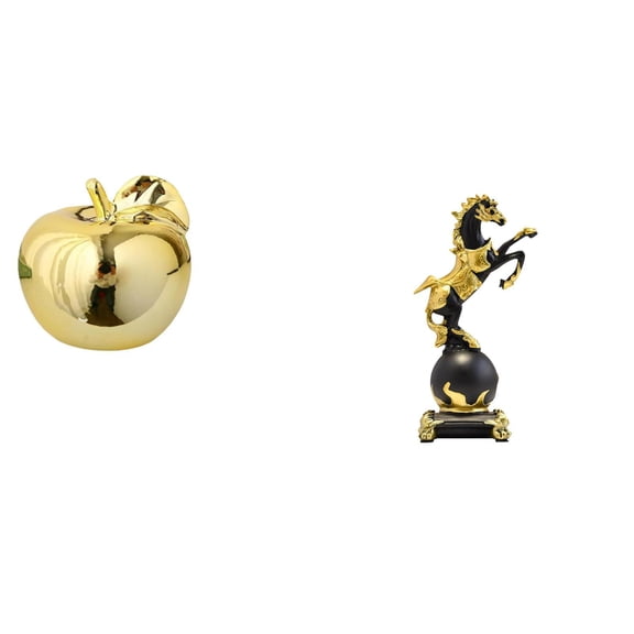 CarpNettore Fruit Sculpture Ceramic Figurine Decoration Collection Craft Ornament for Porches Restaurants Offices Horse Modern Statue Tabletop Animal Bedroom Cent