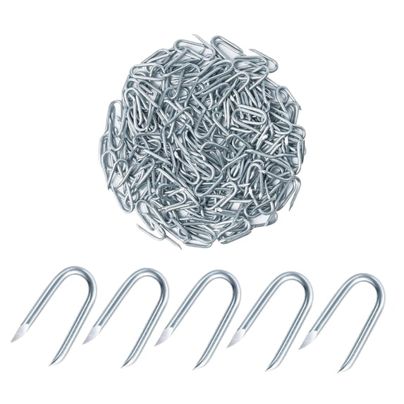 CarpNettore Galvanised Fence Staples Heavy Duty for Chicken Wire Woven Fencing Wire Mesh 200Pcs