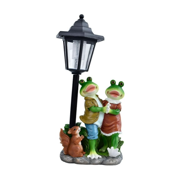 CarpNettore Garden Frog Statue Solar Post Lamp Outdoor Decoration Solar Powered Solar Garden