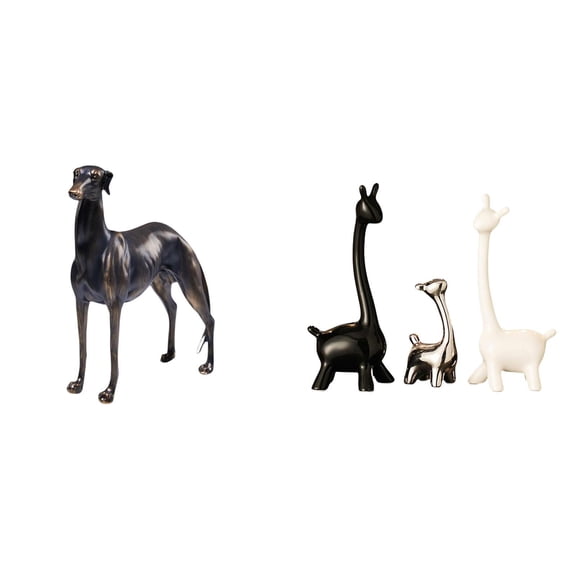 CarpNettore Giraffe Resin Ceramic Animal Statue Figurine Modern Creative Home Decor Table Centerpiece Sculpture for Living Room Desk Office Hotel Bookshelf Bedroom Christmas