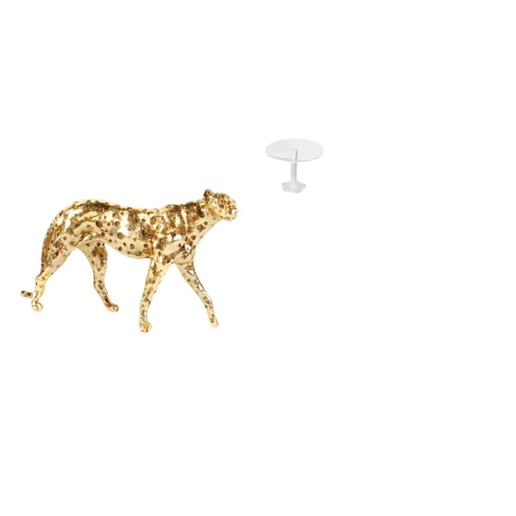 CarpNettore Golden Cheetah Inspired Miniature Tabletop Sculpture Ornament for Office Home Decor and Dollhouse Garden Play House Pretend Life Furniture