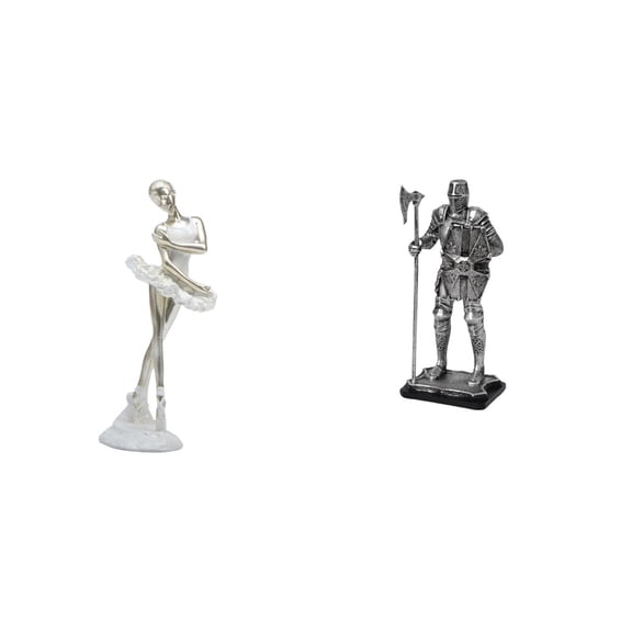 CarpNettore Graceful Dancer and Knight Figurine Artistic Sculpture for Bedroom Fireplace Office Entryway Home Decor Housewarming Gift