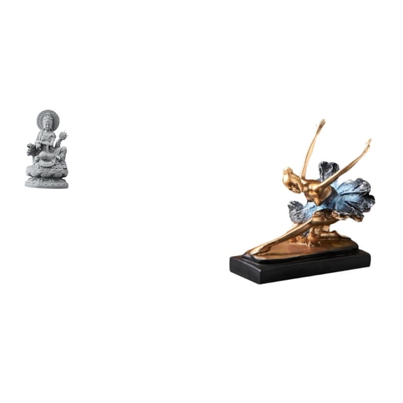 CarpNettore Guan Yin Ballerina Statue Figurine Feng Shui Gift Female Buddha Dancer Sculpture Chinese Centerpiece Ornament for Indoor Hallway Table Desk Restaurant Decorating