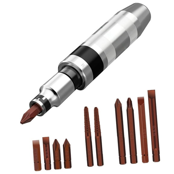 CarpNettore Hand Impact Driver Set Impact Screwdriver Reversible Disengage Rusted Fasteners or Frozen Bolts Anti Slip Versatile Extractor