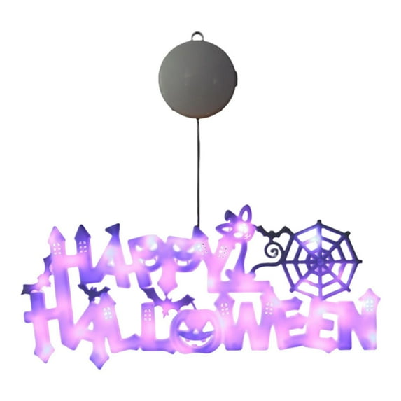 CarpNettore Happy Halloween Neon Sign Creative Window Door Halloween Party Light up Sign Purple
