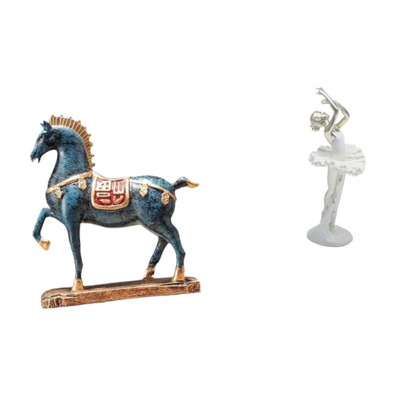 CarpNettore Horse Figurine Animal Sculpture Collectible Desktop Figurine Ballerina Statue Resin Material Suitable for Gift Giving Home Decoration Office Display