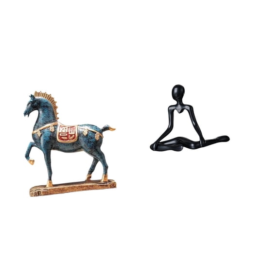 CarpNettore Horse Figurine Animal Sculpture Collectible Resin Statue Table Centerpiece Ornament Abstract Thinker Sculpture Suitable for Office Home Decoration Gif