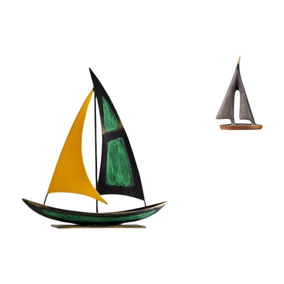 CarpNettore Iron Sailboat Sculpture Tabletop Ornament Feng Shui Decor Collection Decorative Figurine for Table Centerpiece Desk Bookshelf Sailing Boat Statue Sailing Ship Ornament Decorative