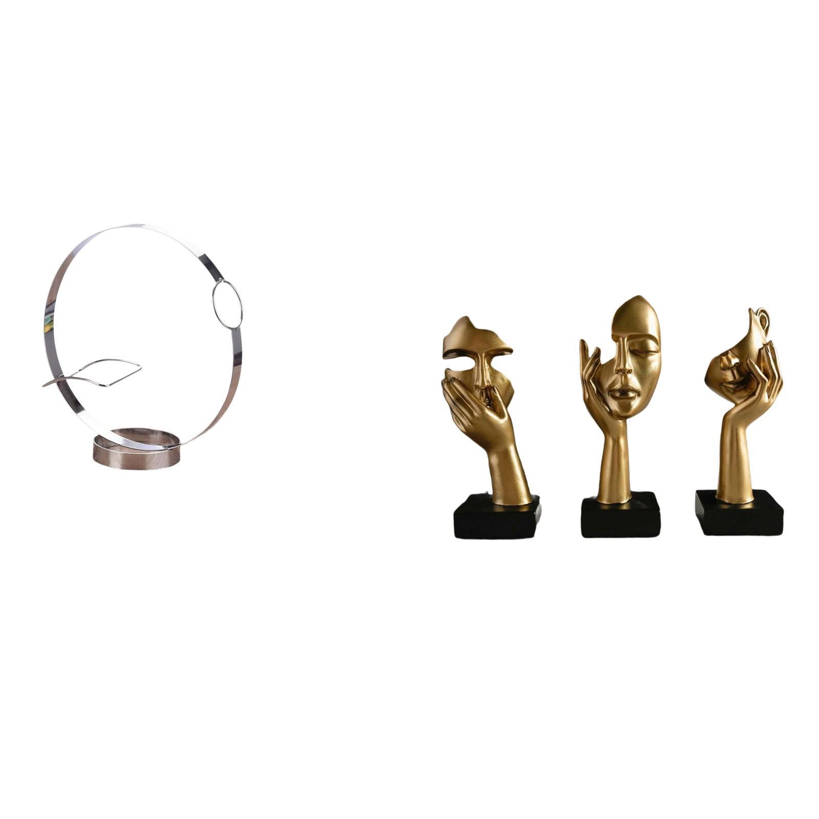 CarpNettore Iron Wine Bottle Holder Racks Resin Thinker Statues ...
