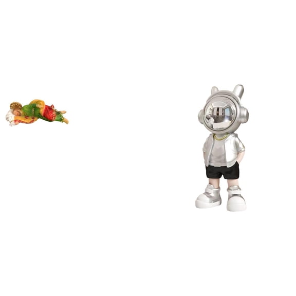 CarpNettore Joseph Statue Resin Figurine Sleeping Joseph Astronaut Desktop Statue Unique Decorative Ornament Suitable for Gift Giving Office Home Shelf Decoration