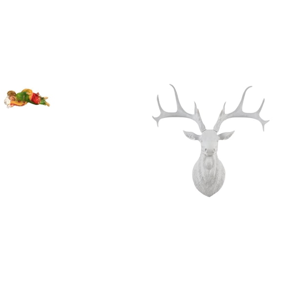 CarpNettore Joseph Statue Sleeping Joseph Statue Figurine Religious Resin Deer Head Statue Deer Head Wall Decoration Animals Home Ornament with Resin Mate