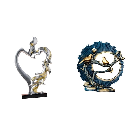 CarpNettore Kissing Couple Figurine Craft Knick Knack Resin Statue Collectible Desktop Ornament for Bedroom Wedding Bookshelf Cabinet Home Decoration Living Room Indoor Desk
