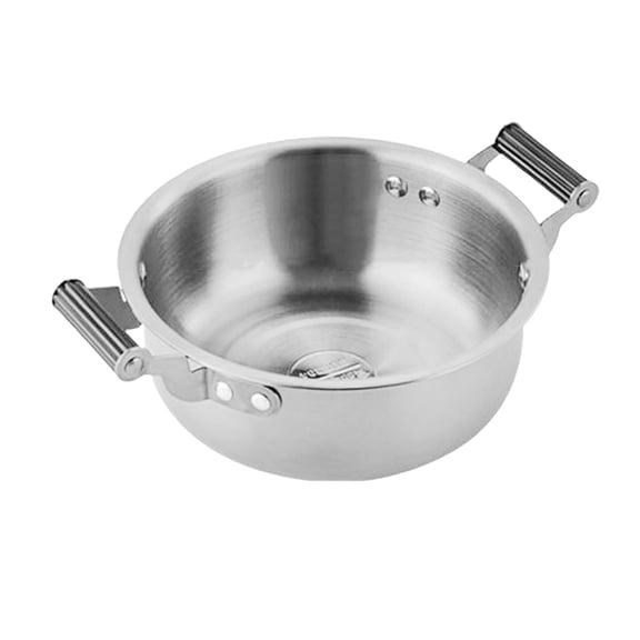 CarpNettore Korean Ramen Pot Double Handles Dishwasher Stockpot Multipurpose Heavy Duty Fast 20cm Silver