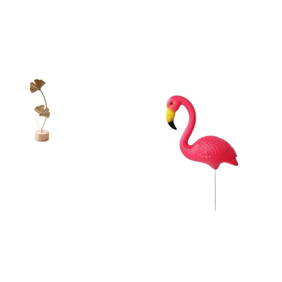 CarpNettore Leaf Bird Sculpture Metal Figurine Crafts Nordic Creative Ornament Abstract Statue for Table Party Home Yard Art Backyard Fairy Garden Accessories Flamingo Stake