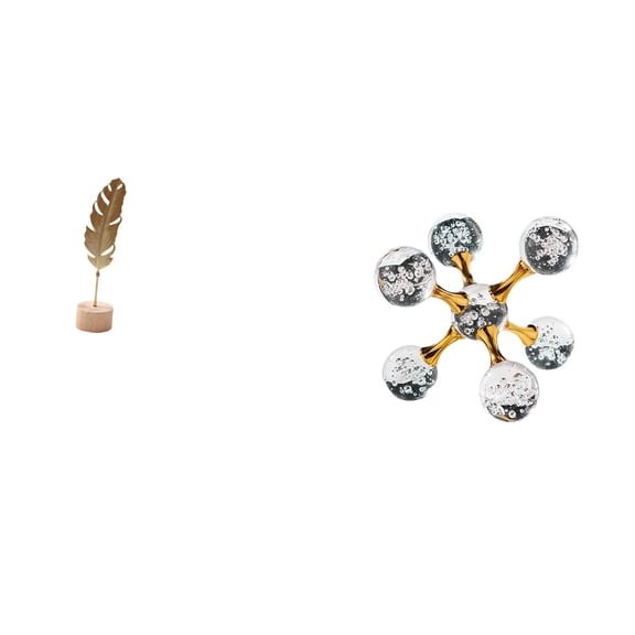 CarpNettore Leaf Bubble Sculpture Metal Sphere Figurine Nordic Creative Ornament Abstract Shaped Crafts Modern Decorative Tabletop Statue for Desk Office Shelf Living Room Party Home Decoration