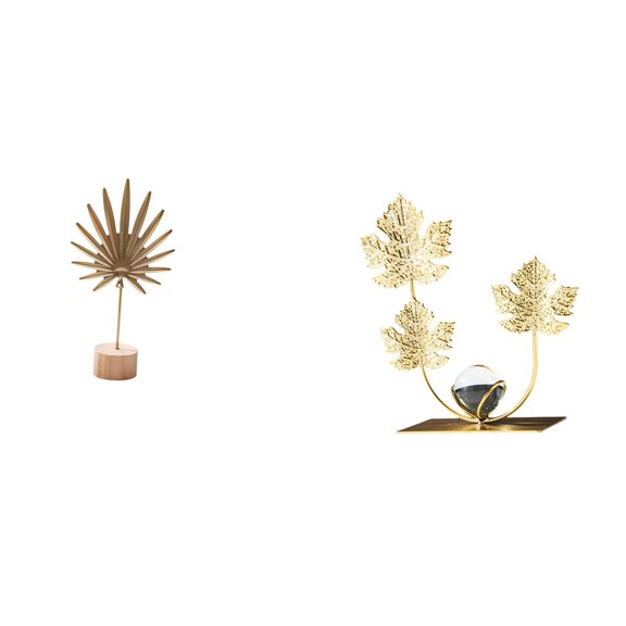 CarpNettore Leaf Sculpture Metal Leaf Statue Figurine Statue Iron Wood Desktop Ornament Modern Simple Artistic Decor Suitable for Office Bedroom Living Room Gift