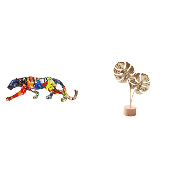 CarpNettore Leaf Statue Sculpture Animal Craft Figurine Walking Ornament for Decoration Bookshelf Indoor Home Shelf Metal Shaped Nordic Creative Abstract Table Party