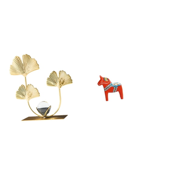 CarpNettore Leafy Sculpture Bookshelf Ornament Modern Home Decor Collectible Birthday Housewarming Gift Swedish Dalecarlian Animal Figurine Holiday Bedroom Entrance Cabinet